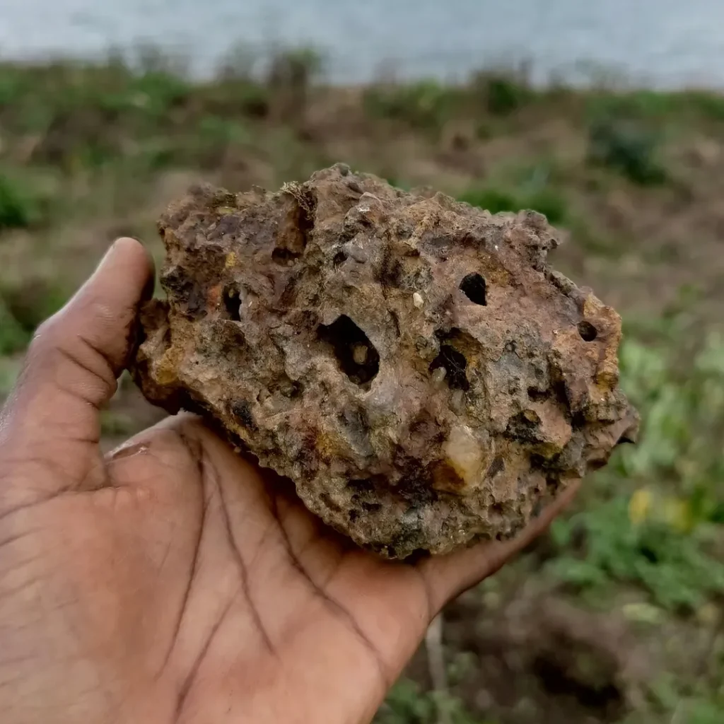 bauxite or laterite can you guessthey both form in tropical zones, look reddish, and come from